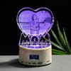 Personalized Crystal Photo Frame with Colorful MP3 Music LED Bluetooth Base Customized Picture Heart Shape Photot Wedding Gift