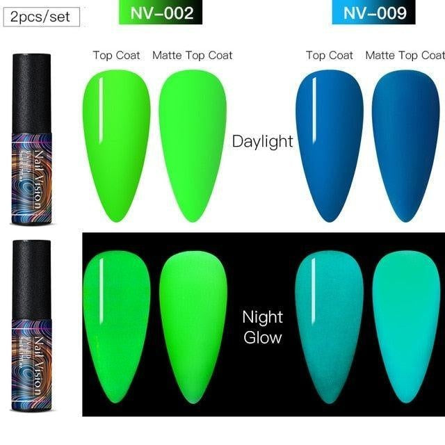 Luminous Nail Gel Glow In Dark Fluorescent Neon UV LED Semi Permanent Soak Off Gel Varnish Lighting In Night Nail Art Varnish
