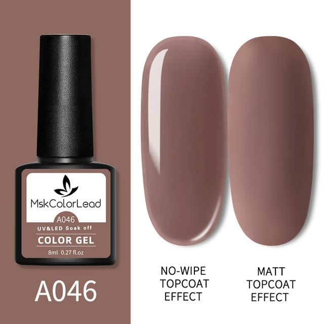 Msk Color Lead 8ML Nail Gel Polish 60 Colors For Baking Nail Art Manicure Semi Permanent UV LED Gel Polish Varnish Nail Gel