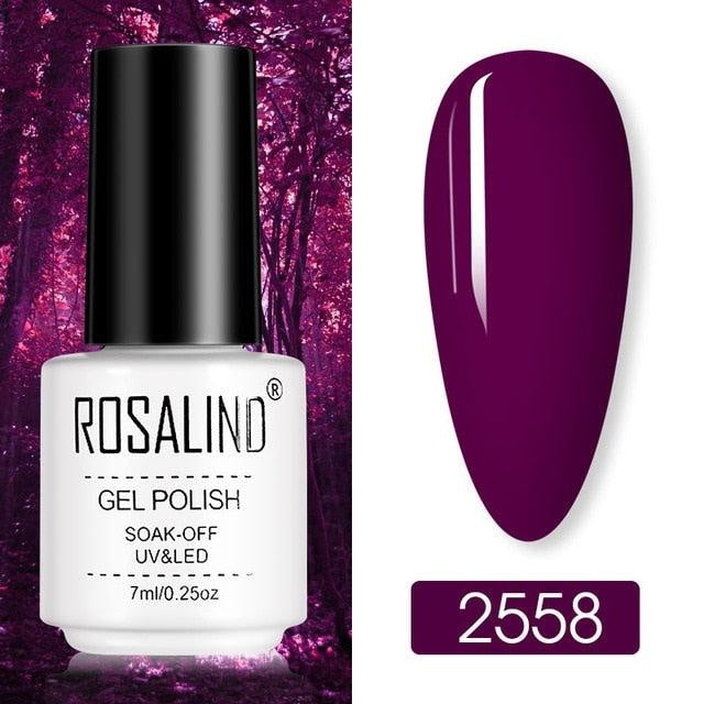 ROSALIND Nail Polish Ice purple Serise Nail Art All for Manicure Need UV LED Base Top coat Primer Gel Varnish hybrid Gel polish