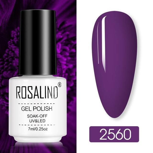 ROSALIND Nail Polish Ice purple Serise Nail Art All for Manicure Need UV LED Base Top coat Primer Gel Varnish hybrid Gel polish