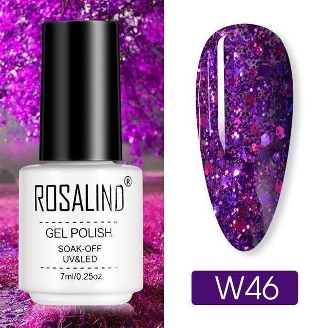 ROSALIND Nail Polish Ice purple Serise Nail Art All for Manicure Need UV LED Base Top coat Primer Gel Varnish hybrid Gel polish - CyberMarkt