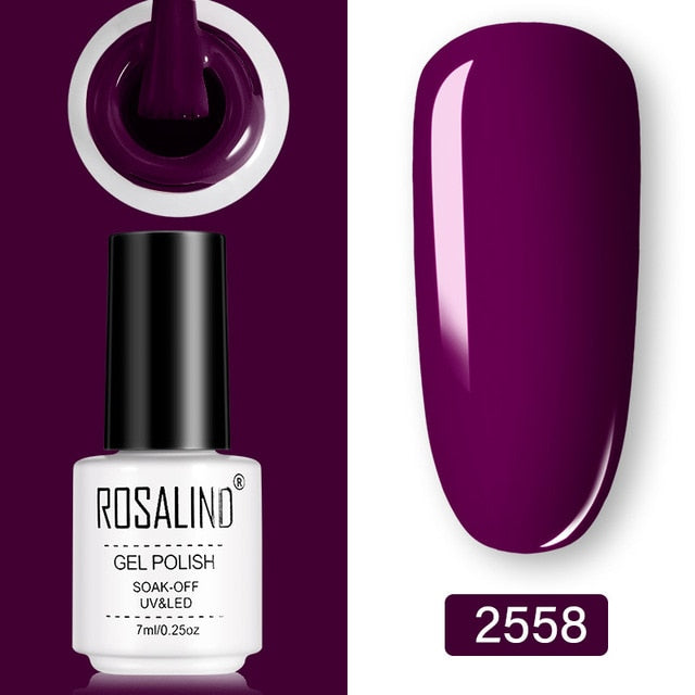 ROSALIND  Set UV Vernis Semi Permanent Primer Top Coat 7ML Poly Varnish Gel Nail Art Manicure Gel Lak Polishes Nails - CyberMarkt