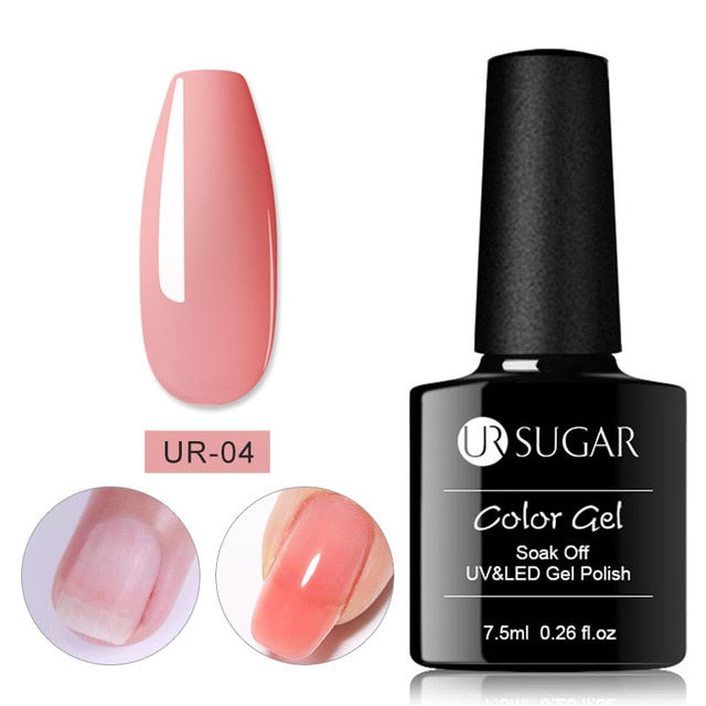 UR SUGAR 7.5ml Acrylic extension nail gel Quick Building Gel Polish Clear Pink  Nail Tips Builder UV Gel  Nail Art Soak Off