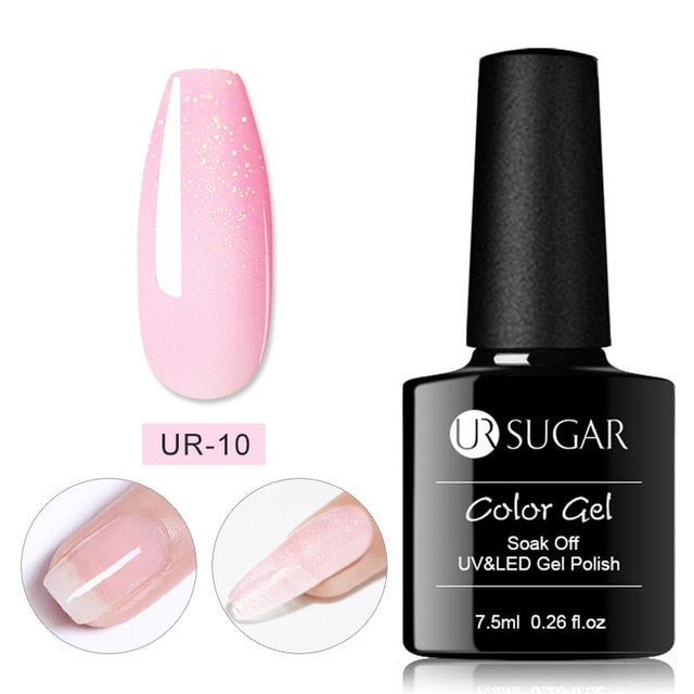 UR SUGAR 7.5ml Acrylic extension nail gel Quick Building Gel Polish Clear Pink  Nail Tips Builder UV Gel  Nail Art Soak Off