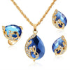 Load image into Gallery viewer, ZOSHI Wedding Jewelry Sets for Women Crystal Gold Chain Peacock Necklace Earrings Set Adjustable Rings 3pcs Jewelry Set