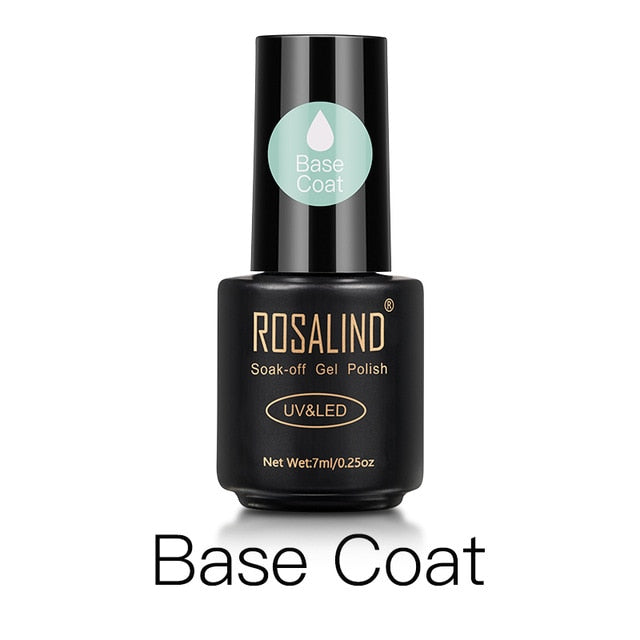 ROSALIND Matte Top Coat Gel Nail Polish Hybrid Varnish Set For Manicure Nails Art All For Nails Cuticle Oil Base Top Box Set