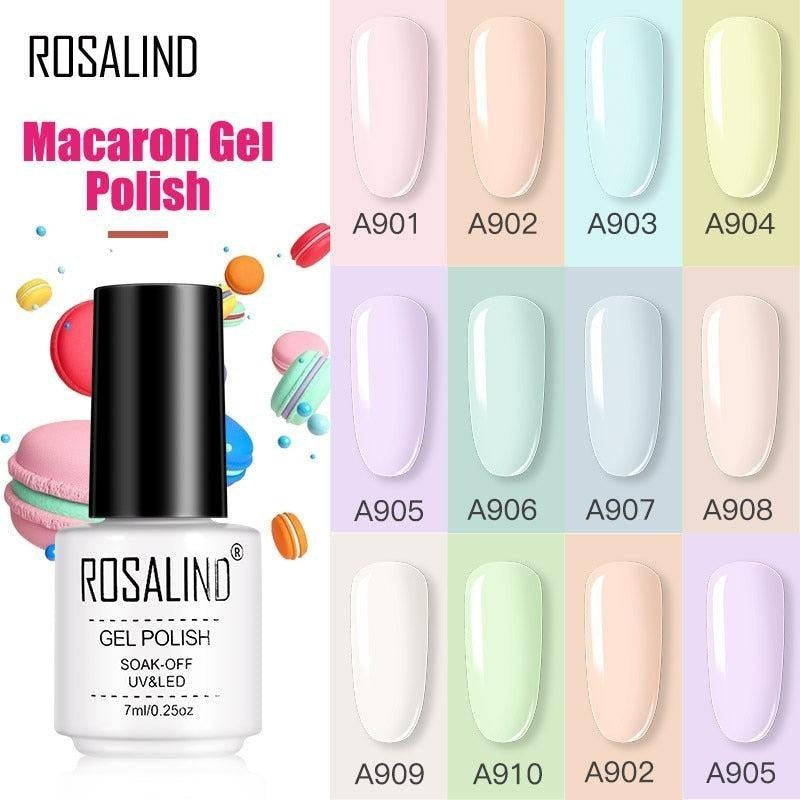 ROSALIND Gel Varnishes Gel Nail Polish For Manicure Varnish Hybrid Semi Permanent Top Base Of Nails Macaron Gel Polish - CyberMarkt