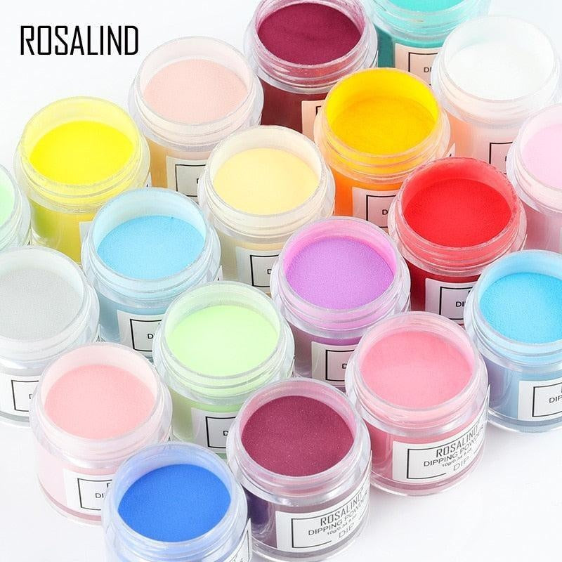 ROSALIND Dipping Powder Set Nail Holographic Glitter Dip Powder Nails Set For Manicure Gel Nail Polish 10g Chrome Pigment Powder