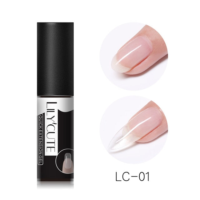 LILYCUTE 5ml Quick Extension Gel  White Clear Acrylic  UV Gel  Soak Off Crystal Jelly Finger Building Gel Tips