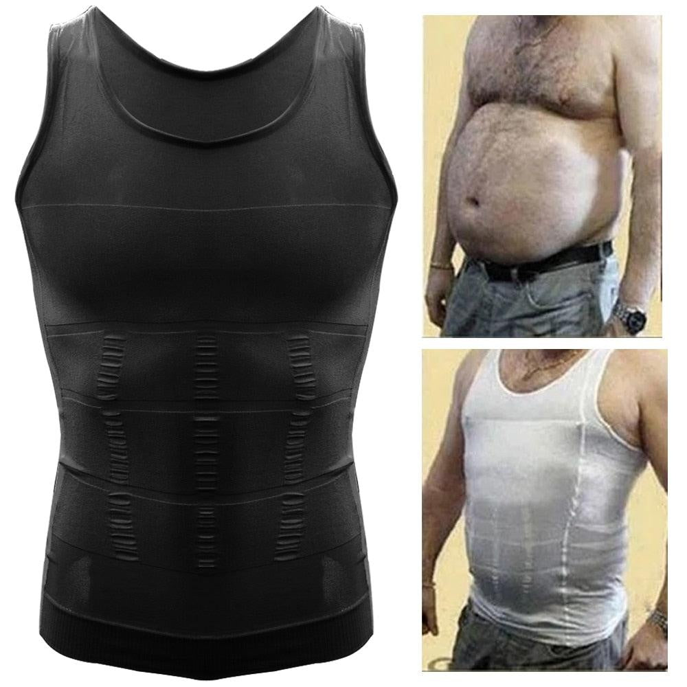 Men Slimming Body Shaper Tummy Shaper Vest Slimming Underwear Corset Waist Muscle Girdle Shirt Fat Burn