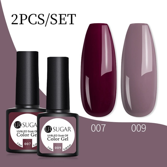 UR SUGAR 7.5ml Gel Nail Polish Set Holographics Winter Purple Glitter For Manicures Set Semi-permanant UV Lamp Nail Varnishes