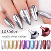 Load image into Gallery viewer, LILYCUTE 7ml Silver Metallic Nail Gel Polish Natural Dry Mirror Effect Rose Gold Semi Permanent Hybrid Nail Art Design Varnishes