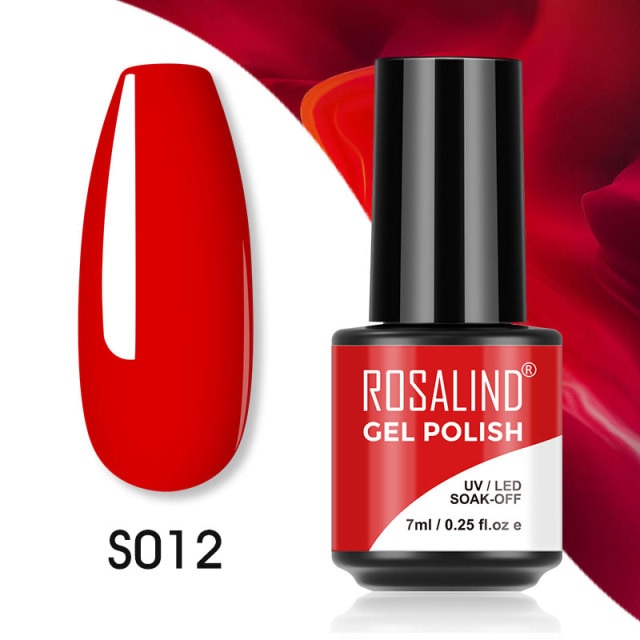 ROSALIND Nail Polish Red Yellow Series Gel Varnishes All For Manicure Nails Art Base Top Coat UV Semi Permanent Nail Gellak