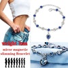 Exquisite Love Shape Weight Loss Bracelet 925 Pure Silver Blue Crystal Bracelet Magnetic Therapy Burning Fat Health Jewelry