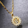 Load image into Gallery viewer, Muslim Islamic Quran Allah Zircon Decorated Teardrop Shaped Pendant Necklace Unisex Religious Style Jewelry