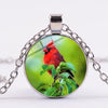 Load image into Gallery viewer, SIAN Cardinals Appear When Angels Are Near Necklace Unique Lucky Red Bird Art Photo Glass Cabochon Pendant Charm Gift Long Chain