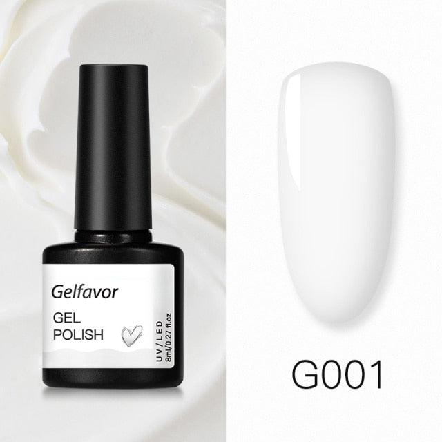 GELFAVOR Gel Nail Polish Glitter 8ML Semi-permanent Varnish Hybrid UV Nail Gel Polish For Manicure Nail Art Design Gel Varnishes