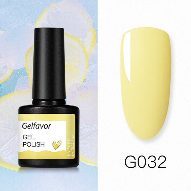 GELFAVOR Gel Nail Polish Glitter 8ML Semi-permanent Varnish Hybrid UV Nail Gel Polish For Manicure Nail Art Design Gel Varnishes