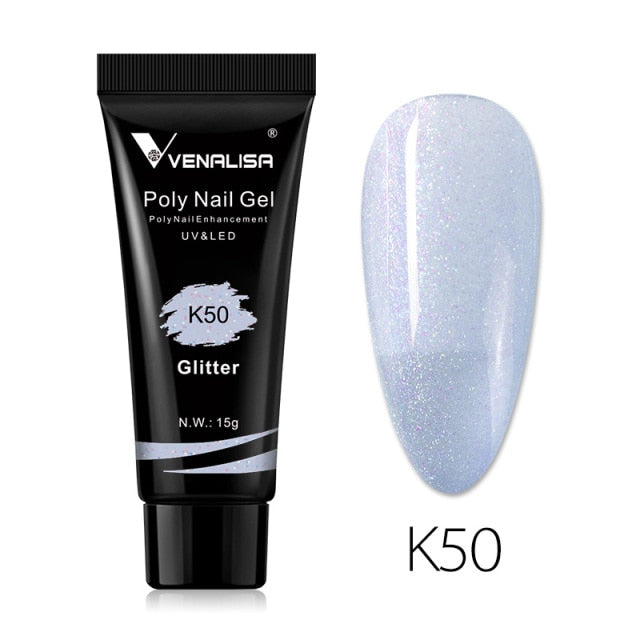 Venalisa New Arrival Poly Nail Gel 15ml Acrylic Gel with Nail Tips Nail Polish Extension Nail Art Clear Camouflage Gel