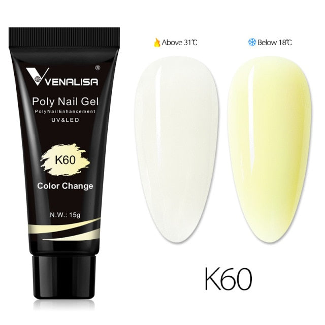 Venalisa New Arrival Poly Nail Gel 15ml Acrylic Gel with Nail Tips Nail Polish Extension Nail Art Clear Camouflage Gel