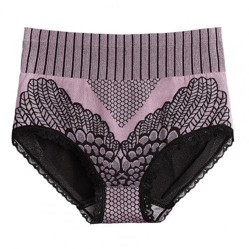 Menstrual Briefs Leak Proof Incontinence Underwear Briefs Women Flower Print Seamless Nylon Stretchy Tummy Control Panties