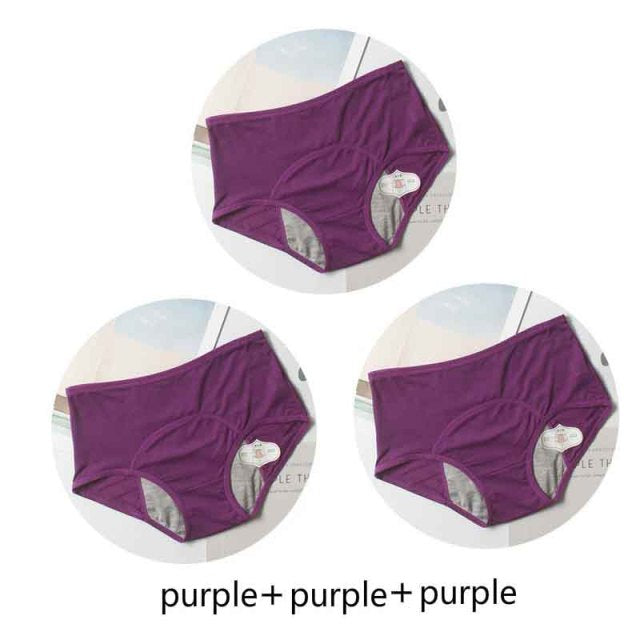 3pcs Leak Proof Menstrual Panties Physiological Pants Women Underwear Period Comfortable Waterproof Briefs
